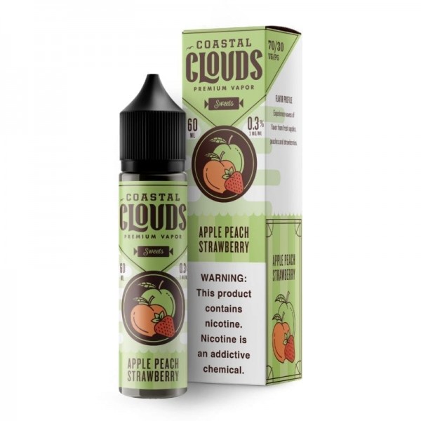 Coastal Clouds – Apple, Peach & Strawberry 50ml (Shortfill)