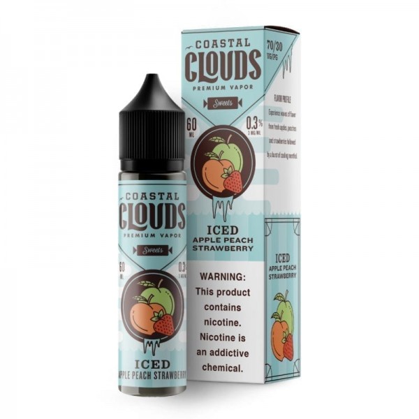 Coastal Clouds – ICED Apple, Peach & Strawberry 50ml (Shortfill)